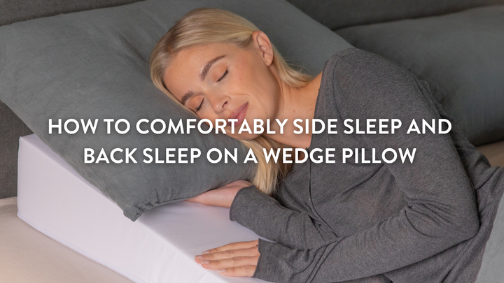 person side sleeping on a www.bedwedge.com bed wedge pillow 