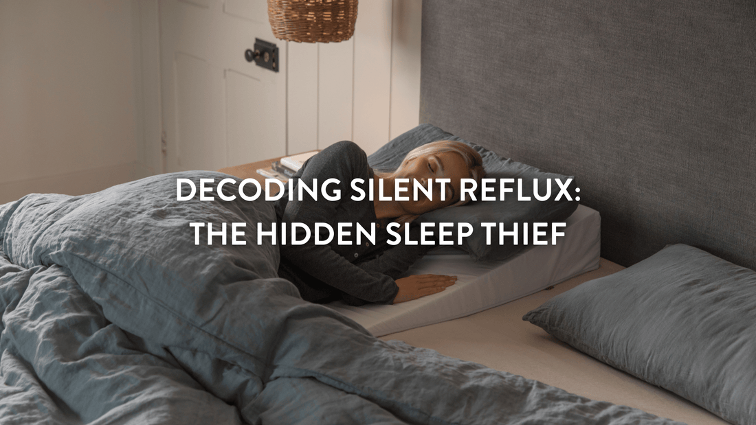 Professional sleeping peacefully using an acid reflux wedge for LPR symptoms