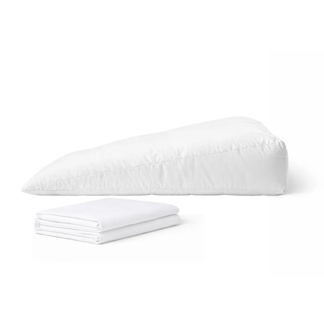 Natural Wool Bed Wedge 100% British wool and 100% cotton cover for acid reflux heartburn