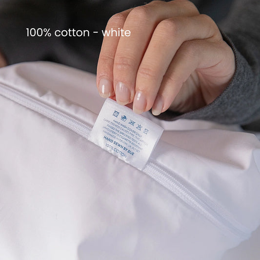 Additional Bed Wedge Cover 100% cotton or poly cotton folded up white