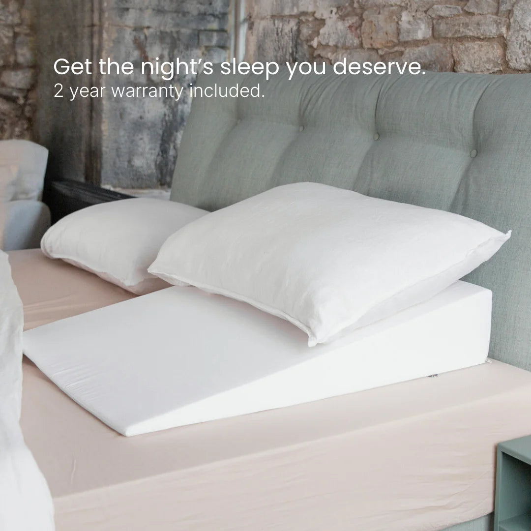 bed wedge pillow for acid reflux heartburn and snoring handmade in the UK for the USA 2 year guarantee