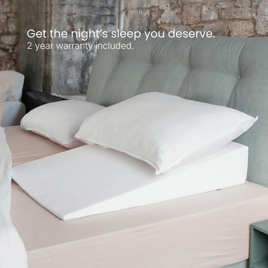 bed wedge pillow for acid reflux heartburn and snoring handmade in the UK for the USA 2 year guarantee