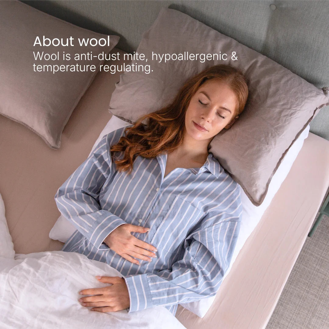 Natural Wool Bed Wedge for Acid Reflux, Heartburn & Snoring Relief. Wool is anti-dust mite, hypoallergenic & temperature regulating.