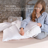 Natural Wool Bed Wedge for Acid Reflux, Heartburn & Snoring Relief two covers both 100% cotton.