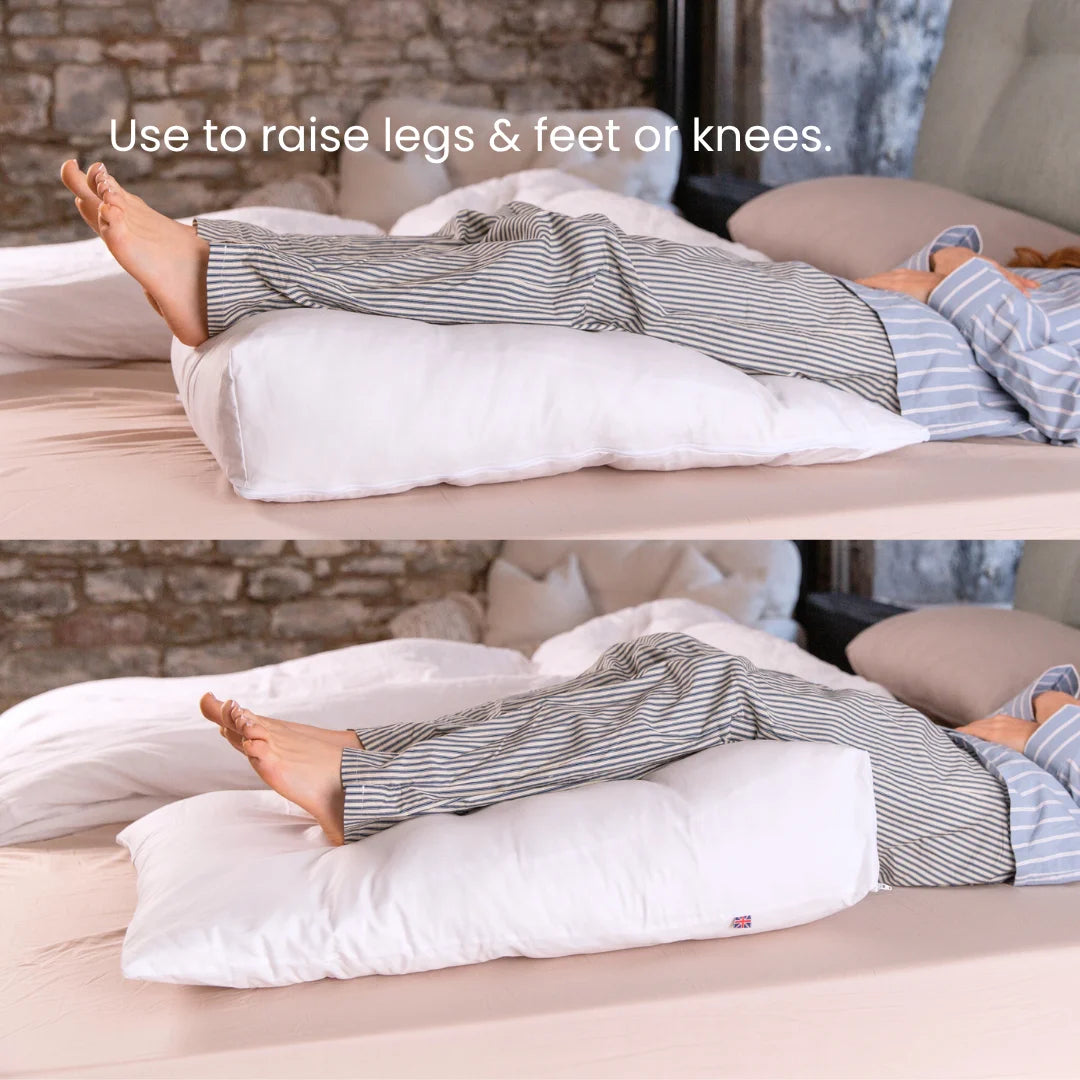 Natural Wool Bed Wedge for Acid Reflux, Heartburn & Snoring Relief use to raise leg and feet or knees